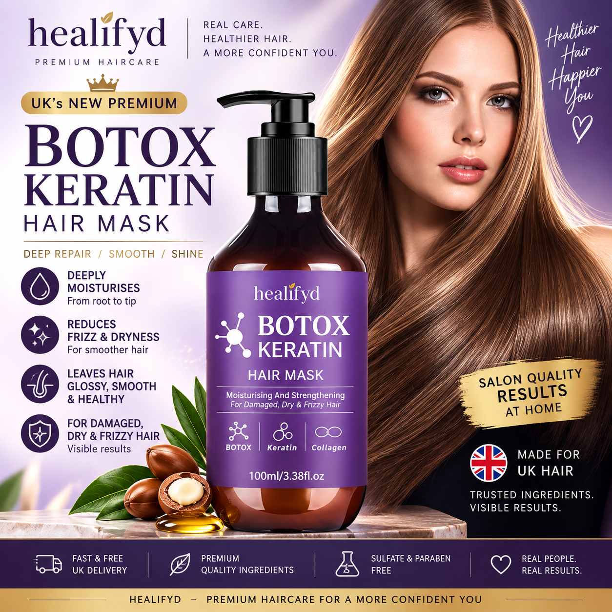 GSWP Botox Keratin Hair Mask – 100ml | Moisturizing & Anti-Frizz Treatment